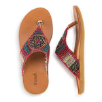 The Sak Shana Sandal - Hand Crochet - Sunset Stripe Batik Lining