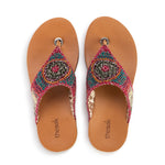 The Sak Shana Sandal - Hand Crochet - Sunset Stripe Batik Lining