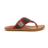 The Sak Shana Sandal - Hand Crochet - Sunset Stripe Batik Lining