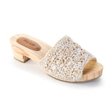 The Sak Ella Clog Sandal - Hand Crochet - Natural Static Shell