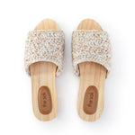 The Sak Ella Clog Sandal - Hand Crochet - Natural Static Shell