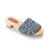 The Sak Ella Clog Sandal - Hand Crochet - Blue Static Shell