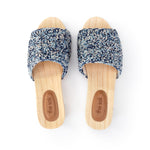 The Sak Ella Clog Sandal - Hand Crochet - Blue Static Shell