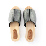 The Sak Ella Clog Sandal - Leather - Dark Silver