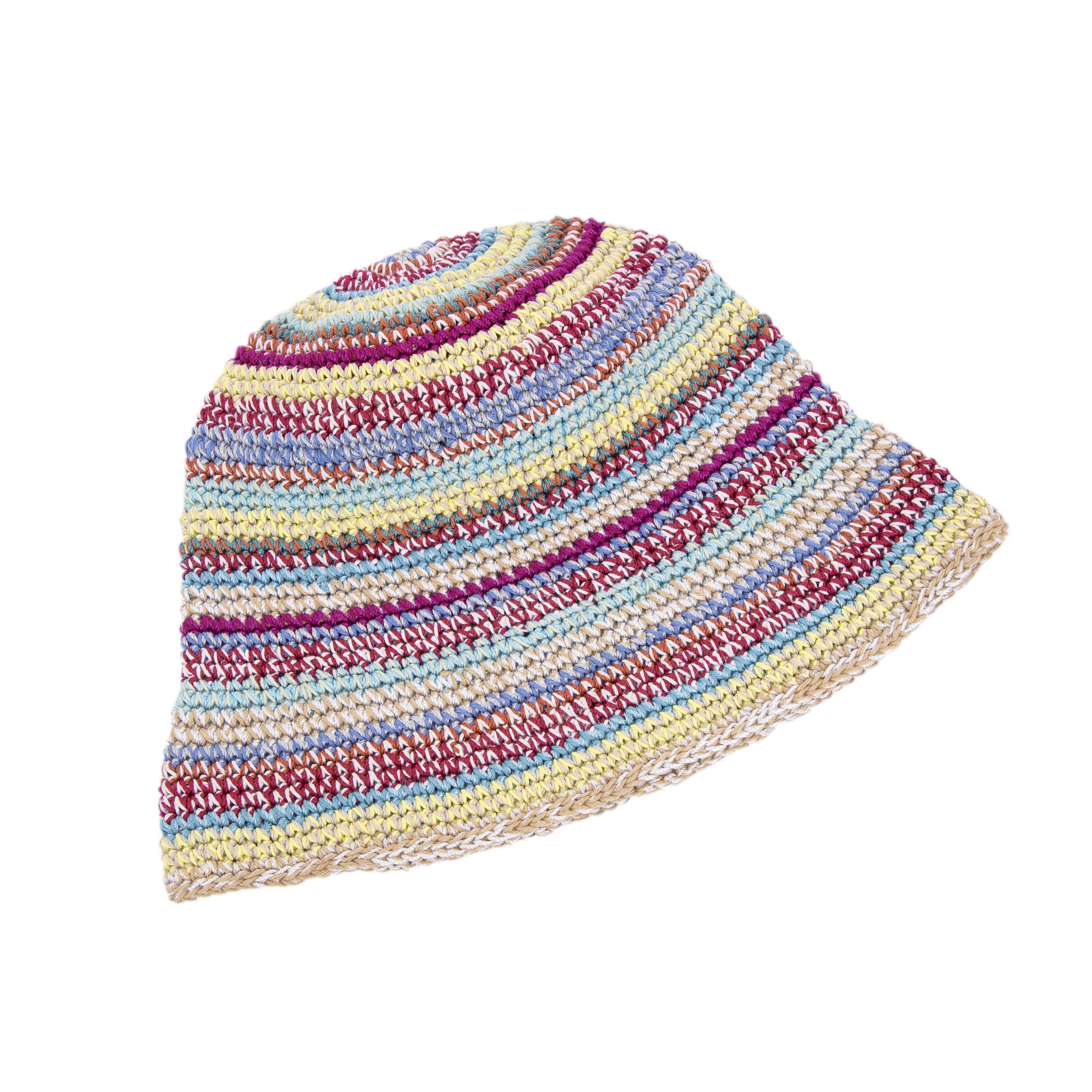 The Sak Lanie Bucket Hat - Hand Crochet - Eden Stripe