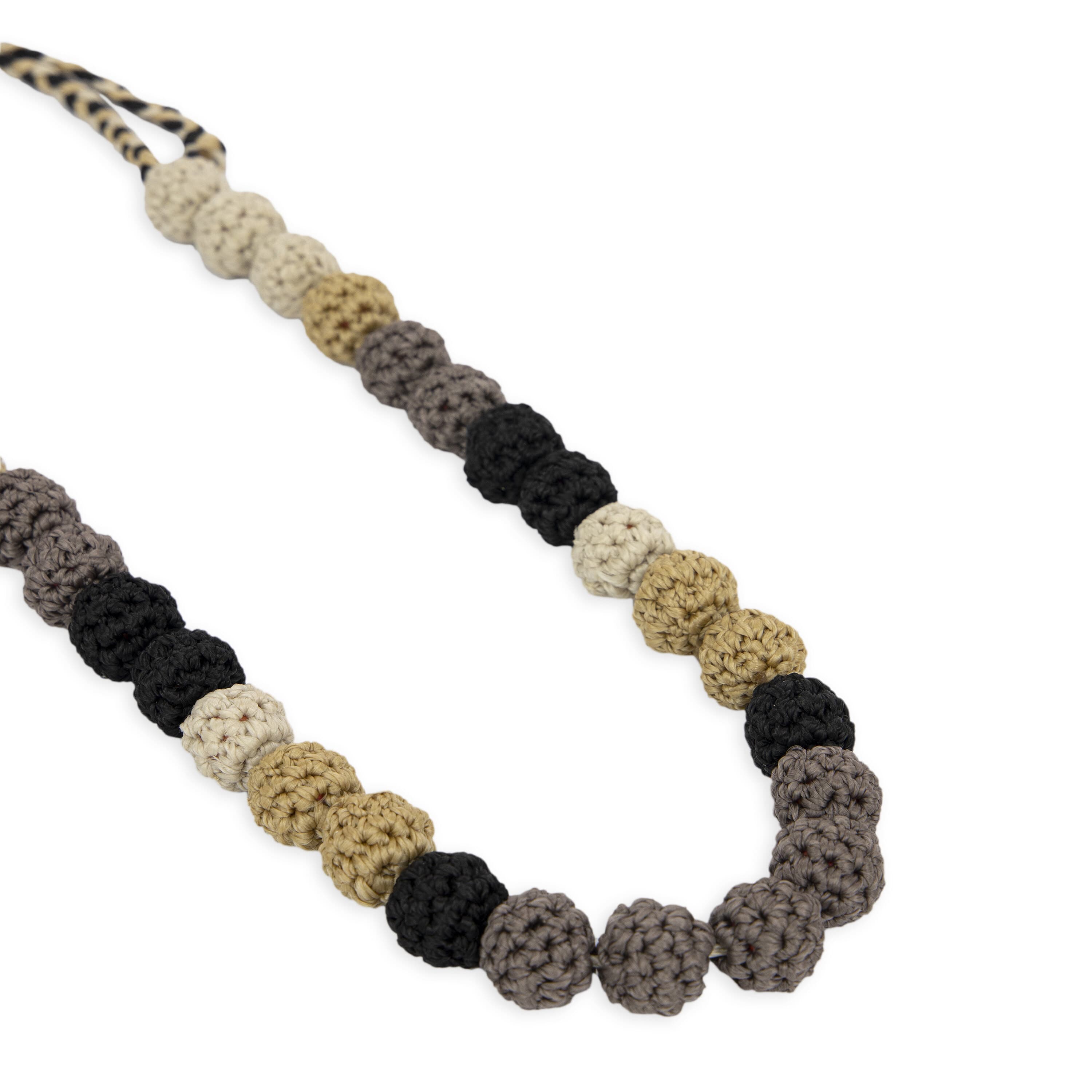 The Sak Drea Crochet Bead Necklace - Hand Crochet - Black Multi