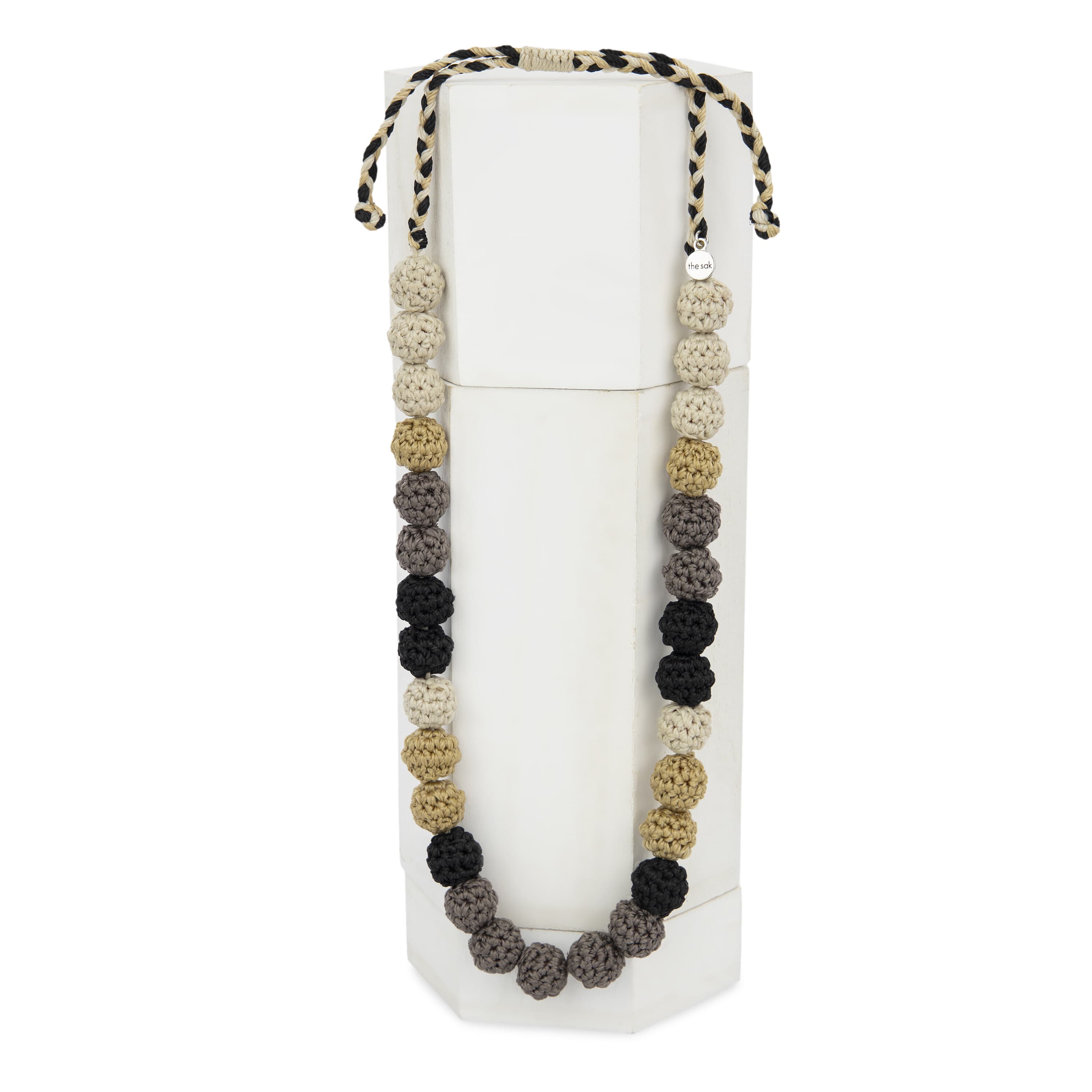 The Sak Drea Crochet Bead Necklace - Hand Crochet - Black Multi