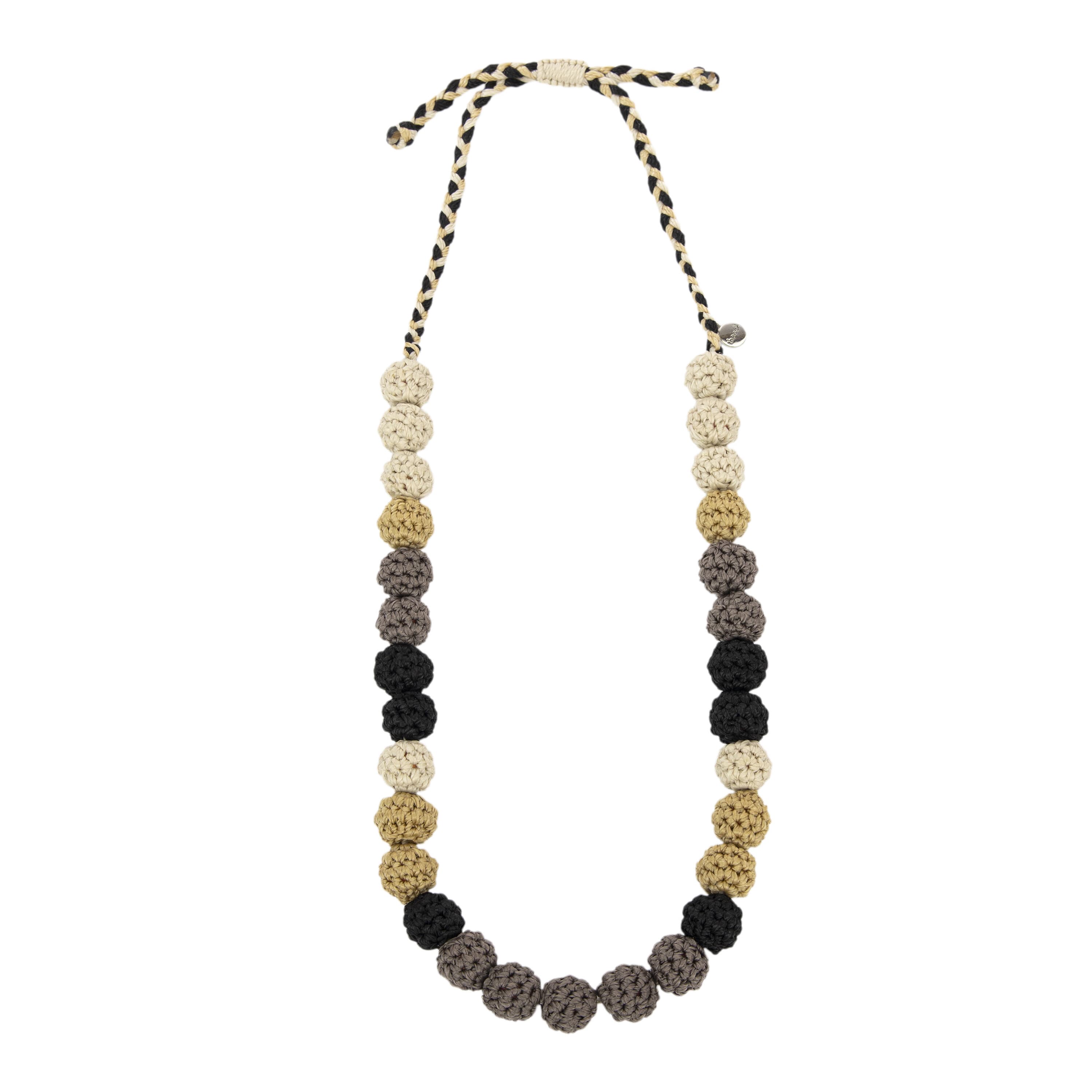 The Sak Drea Crochet Bead Necklace - Hand Crochet - Black Multi