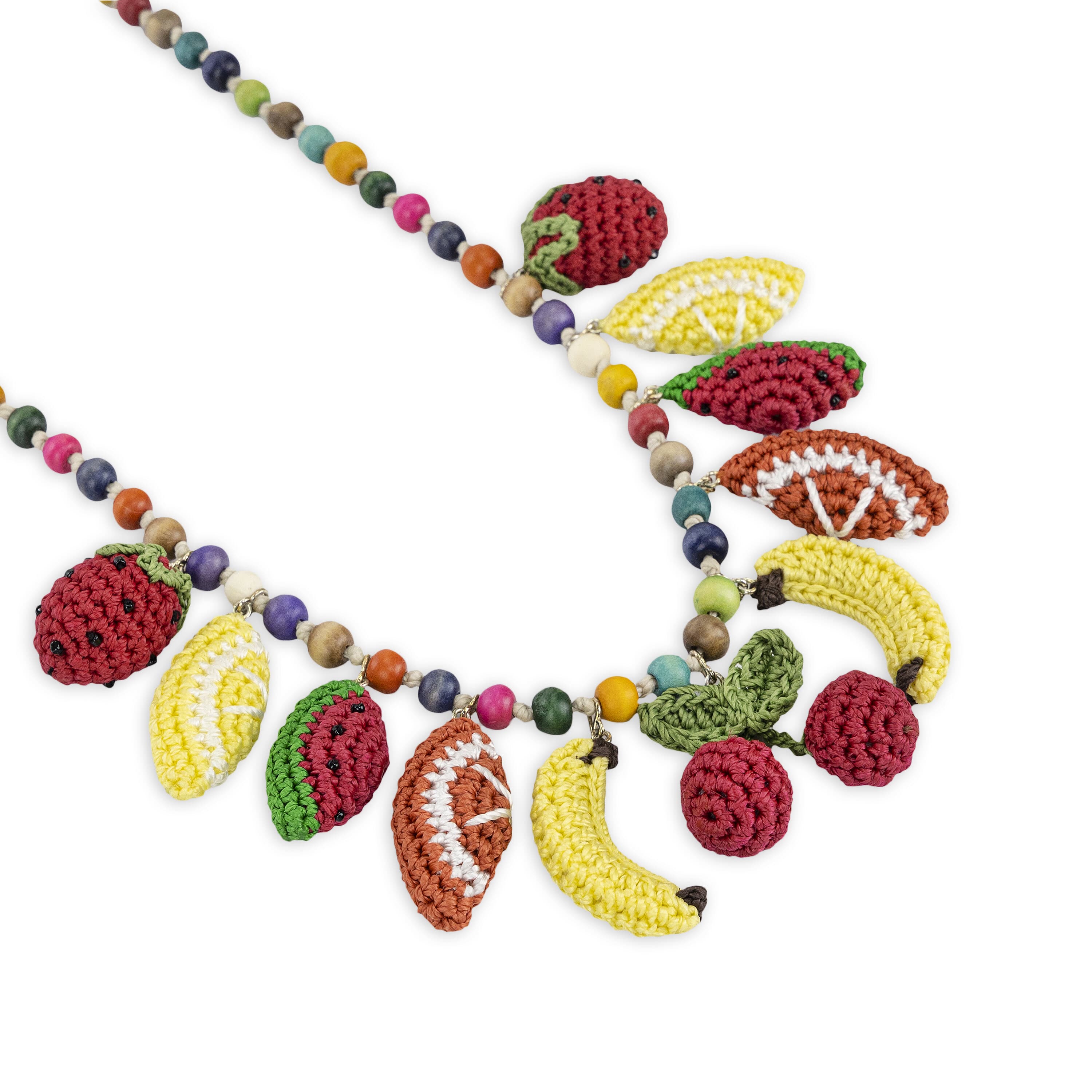 The Sak Clara Charm Necklace - Hand Crochet - Fruits