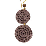 The Sak Jasper Double Disc Earrings - Hand Crochet - Mushroom