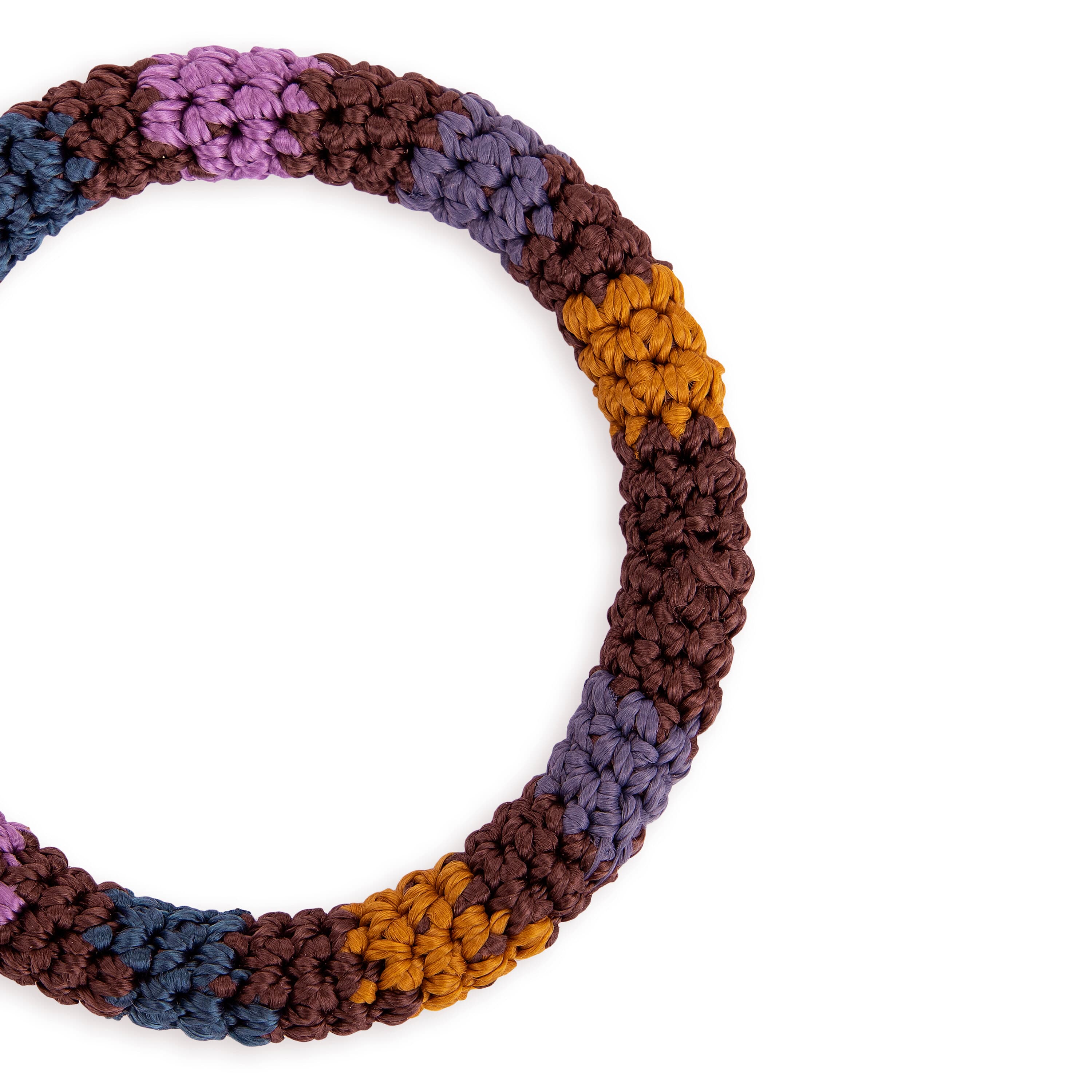 The Sak Finch Bangle - Hand Crochet - Brown Stripe