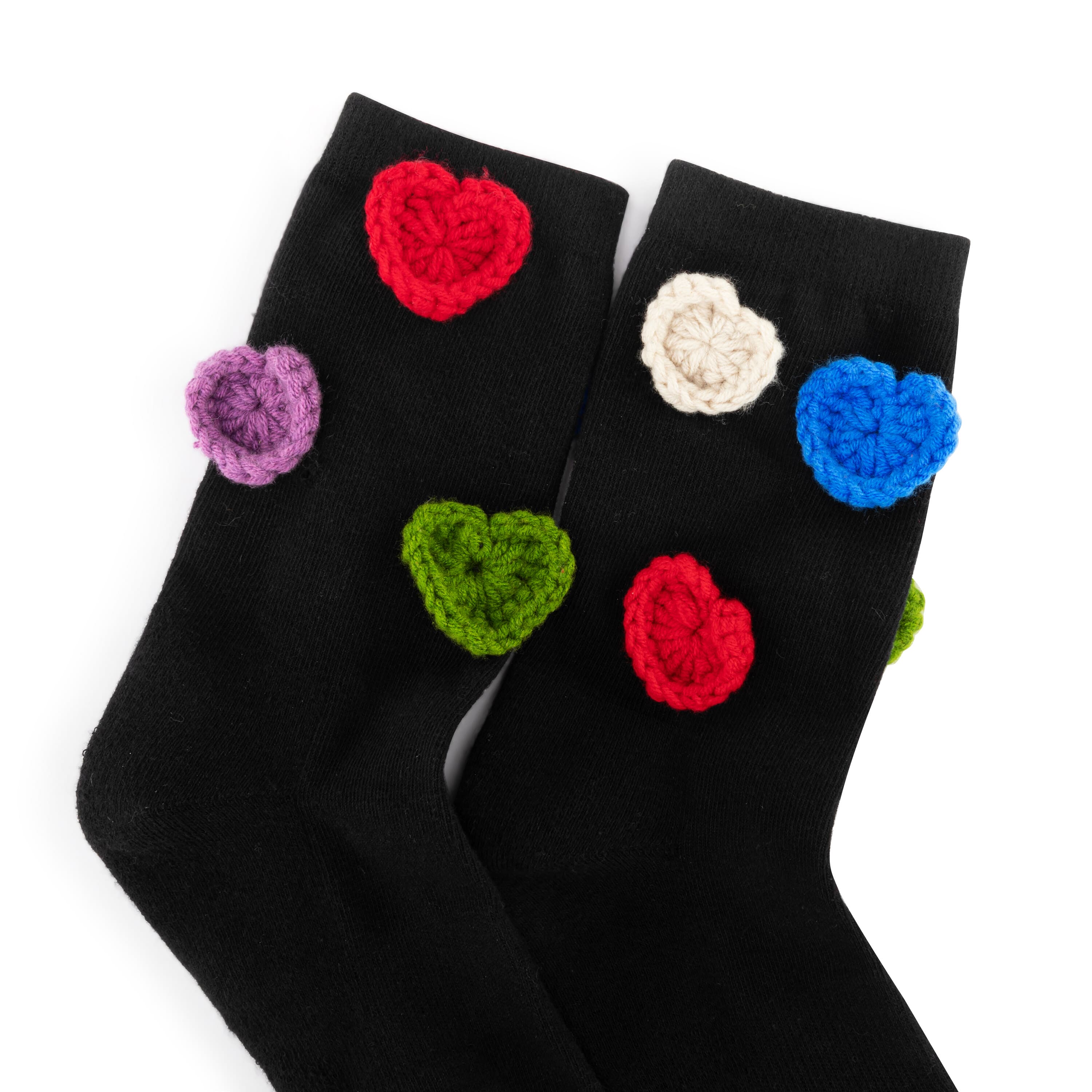 The Sak Haven Trouser Socks - Cotton - Black Hearts