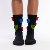 The Sak Haven Trouser Socks - Cotton - Black Hearts