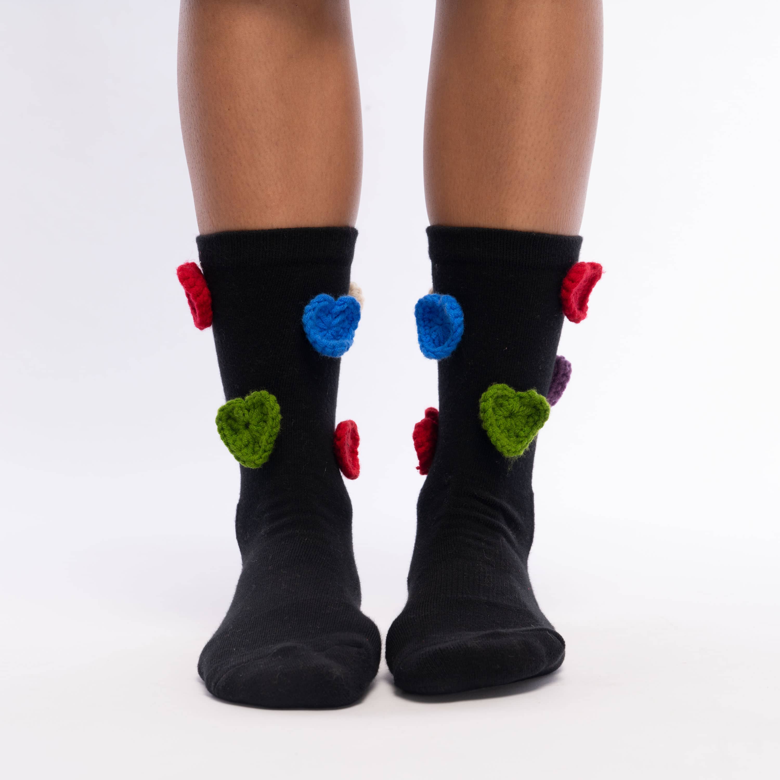 The Sak Haven Trouser Socks - Cotton - Black Hearts