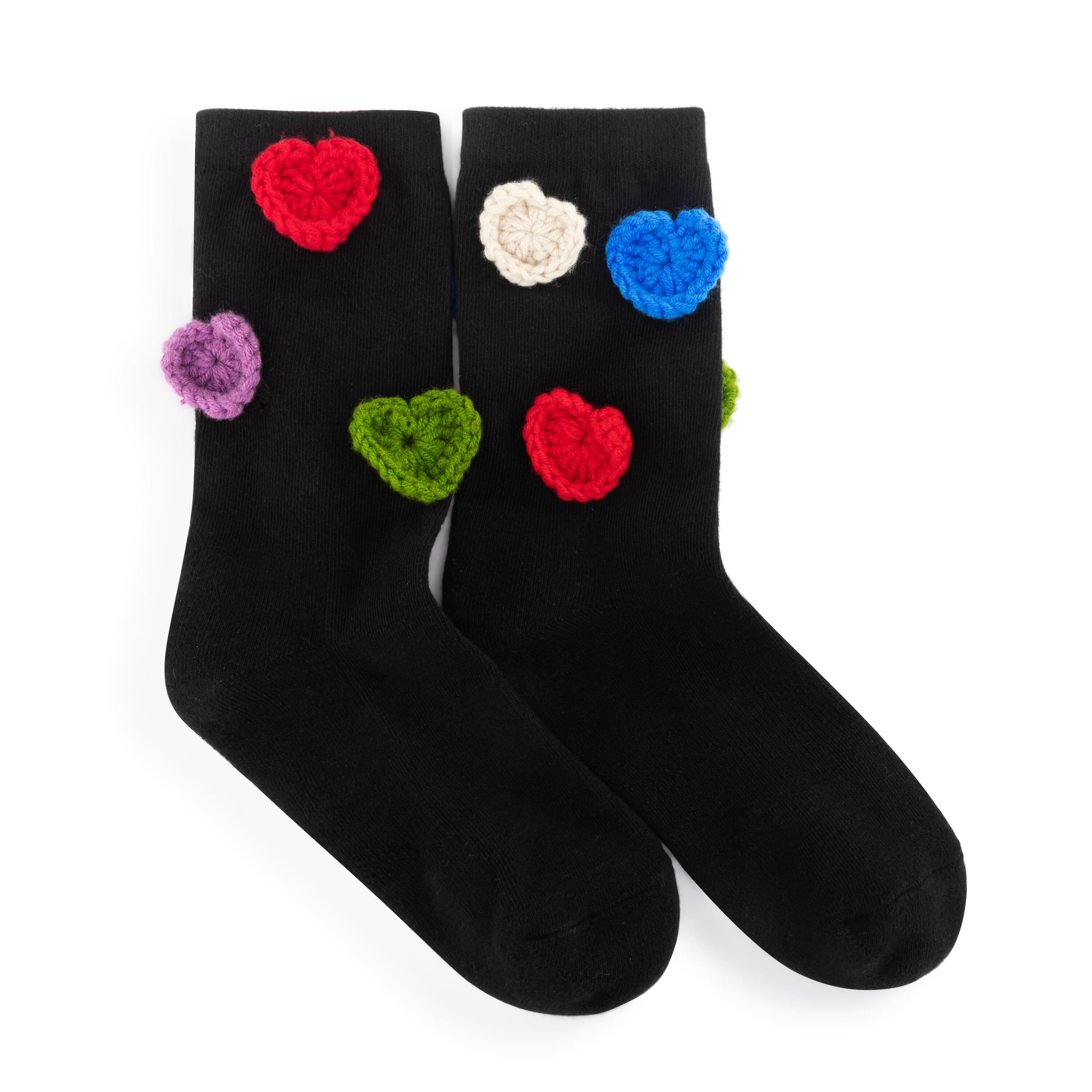 The Sak Haven Trouser Socks - Cotton - Black Hearts