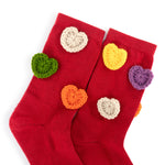 The Sak Haven Trouser Socks - Cotton - Red Hearts
