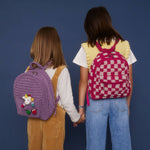 The Sak Misty Kids Backpack - Hand Crochet - Pinkberry Check