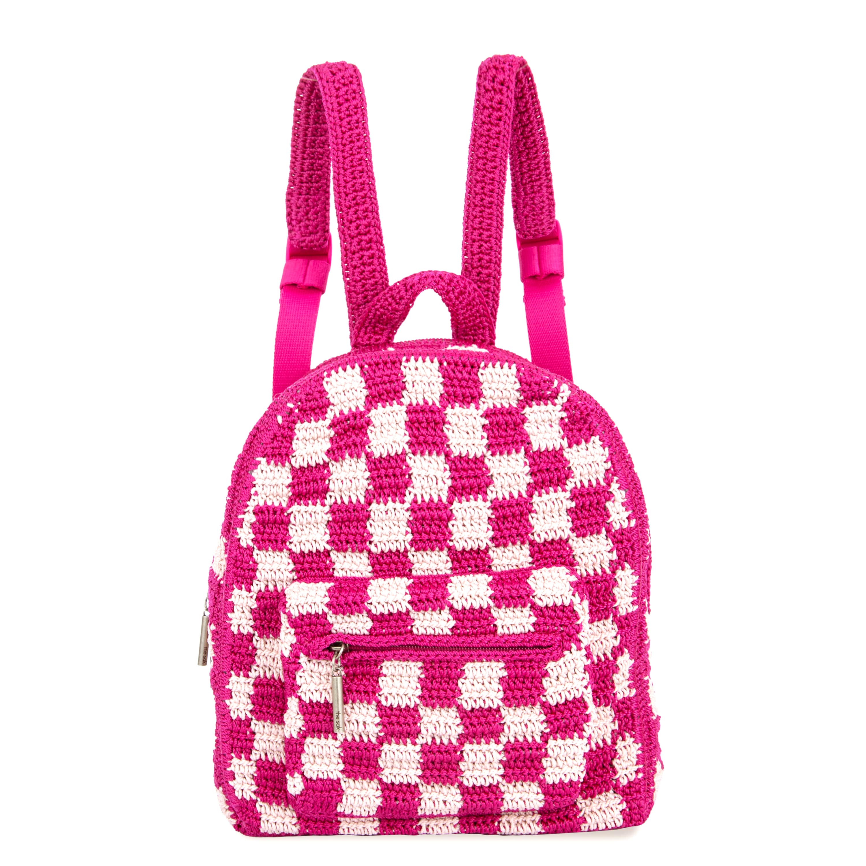 Misty Kids Backpack Hand Crochet Pinkberry Check – The Sak