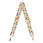 The Sak Crochet Crossbody Strap - Hand Crochet - Ecru Multi Triangles