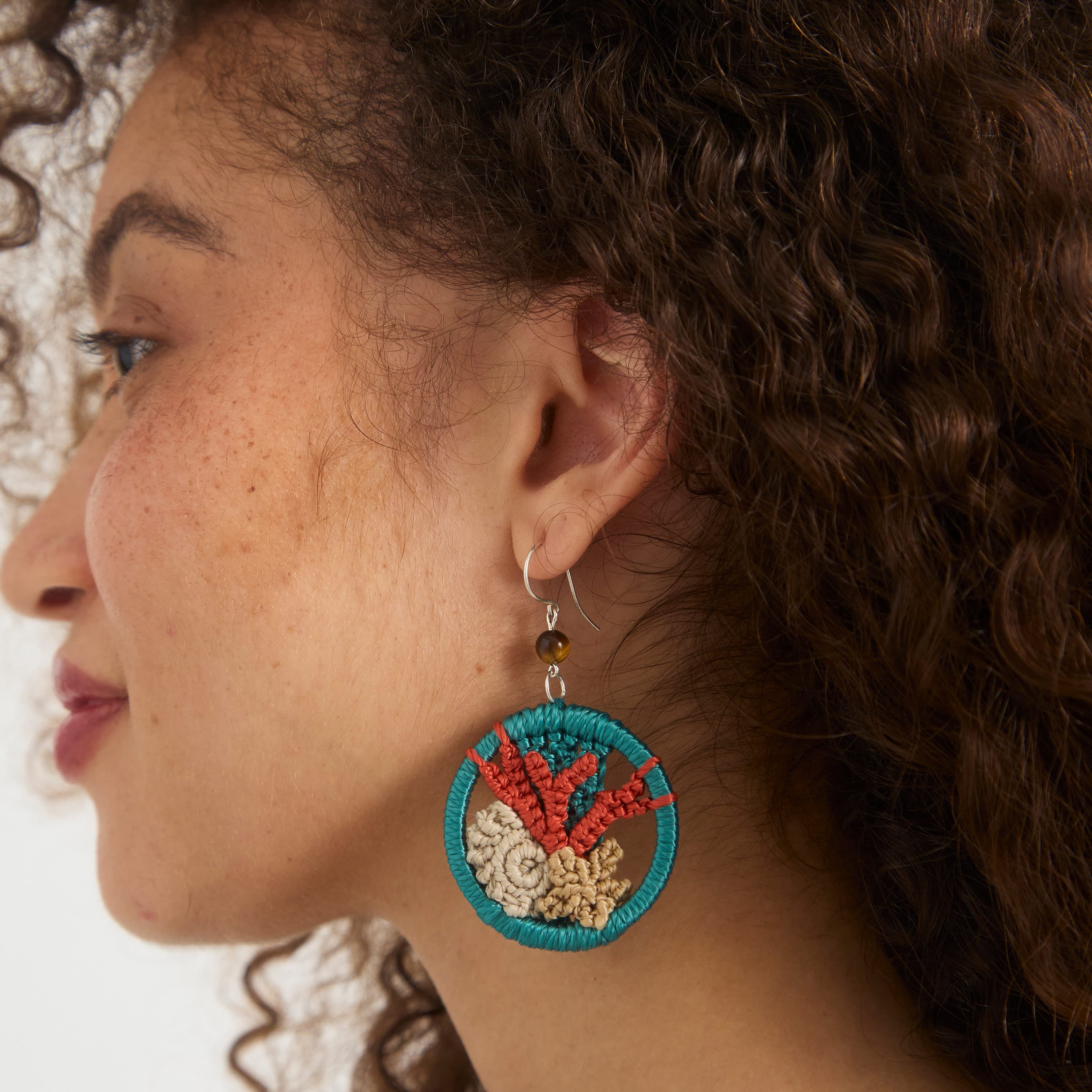 The Sak Neptune Disc Earrings - Hand Crochet - Starfish