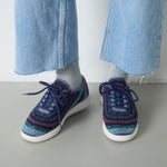 The Sak Asha Sneaker - Hand Crochet - Lapis Stripe