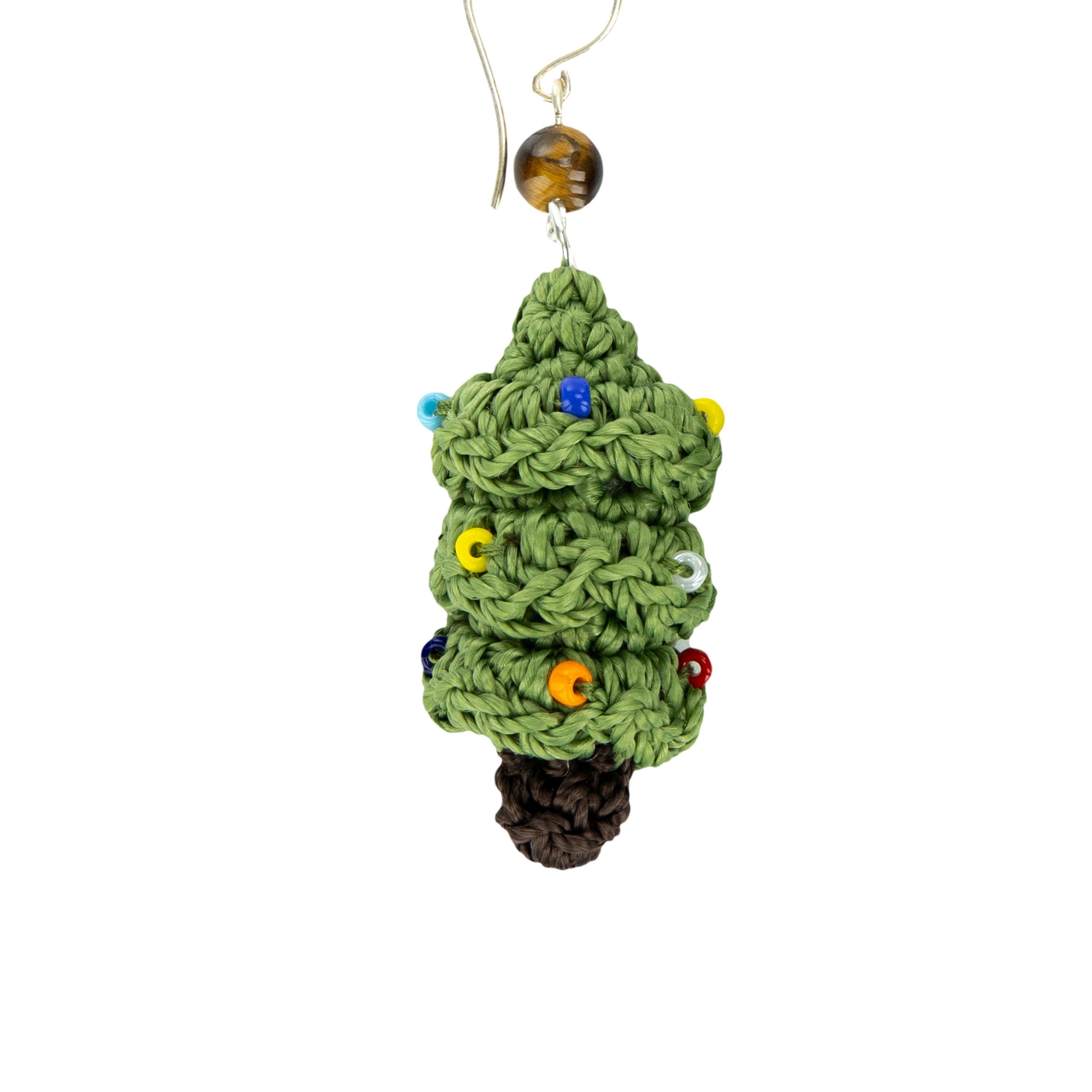 The Sak Cyrus Charm Earrings - Hand Crochet - Christmas Tree