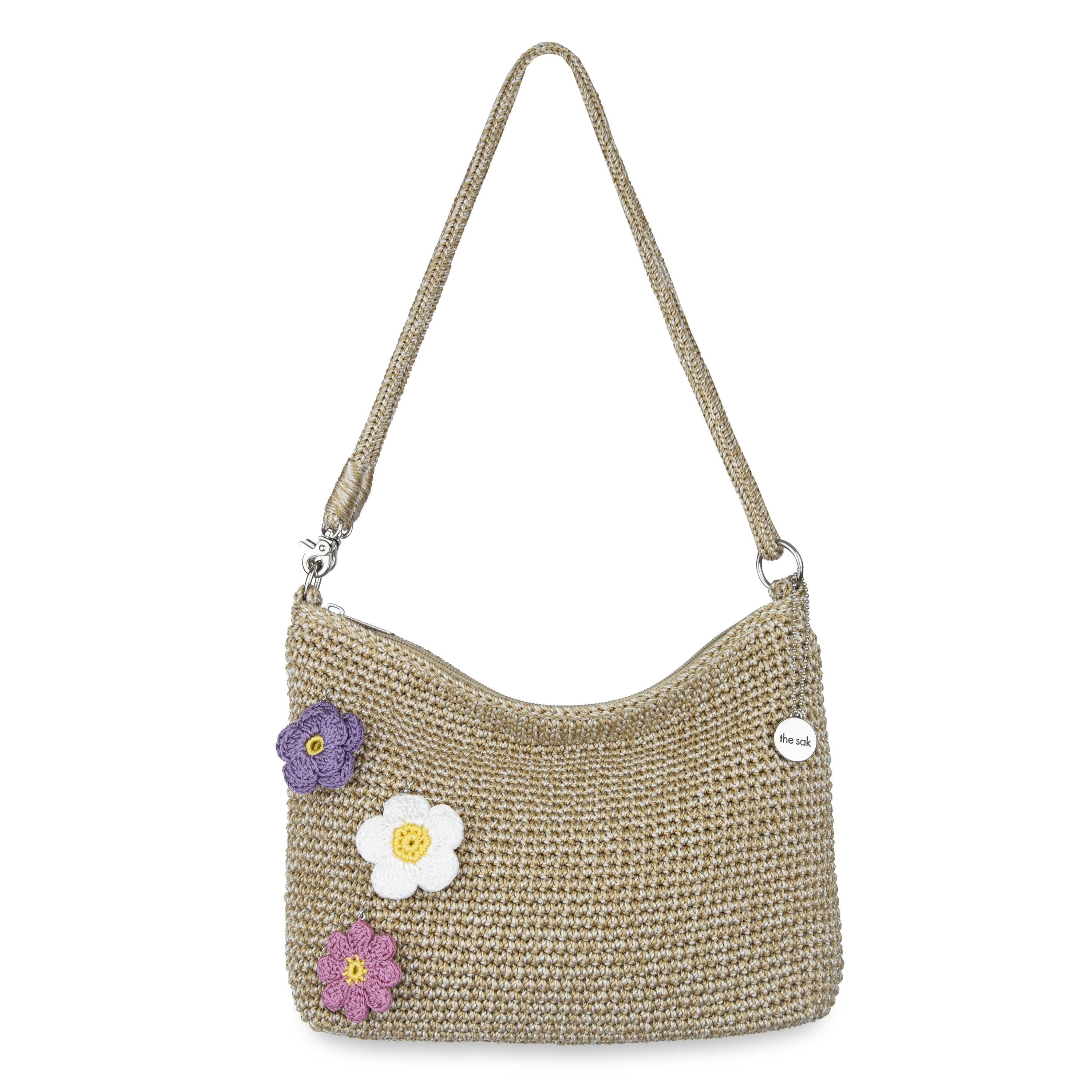 ❤スミレ❤ バッグ ポーチ ハンドメイド Lumi Crossbody - Hand Crochet - Bamboo Static Flowers – The Sak