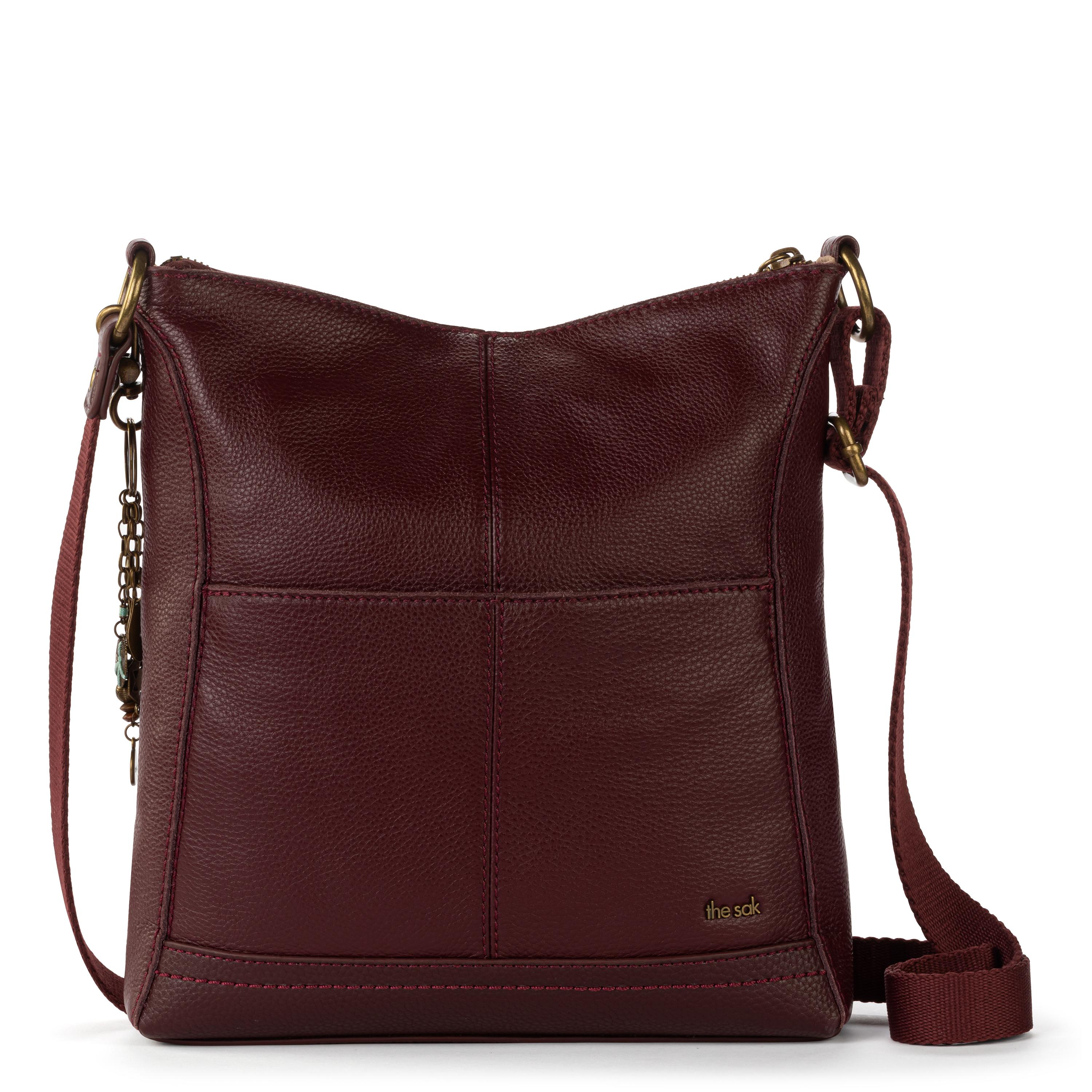 The Sak Lucia Crossbody - Leather - Black Cherry Stitch