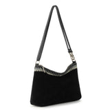The Sak Lumi Crossbody - Leather - Black Suede Blanket Stitch