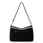 The Sak Lumi Crossbody - Leather - Black Suede Blanket Stitch