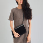 The Sak Lumi Crossbody - Leather - Black Suede Blanket Stitch