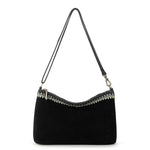 The Sak Lumi Crossbody - Leather - Black Suede Blanket Stitch
