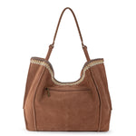 The Sak Los Feliz Large Tote - Leather - Tobacco Suede Blanket Stitch