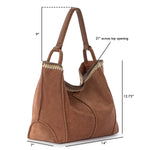 The Sak Los Feliz Large Tote - Leather - Tobacco Suede Blanket Stitch