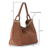 The Sak Los Feliz Large Tote - Leather - Tobacco Suede Blanket Stitch