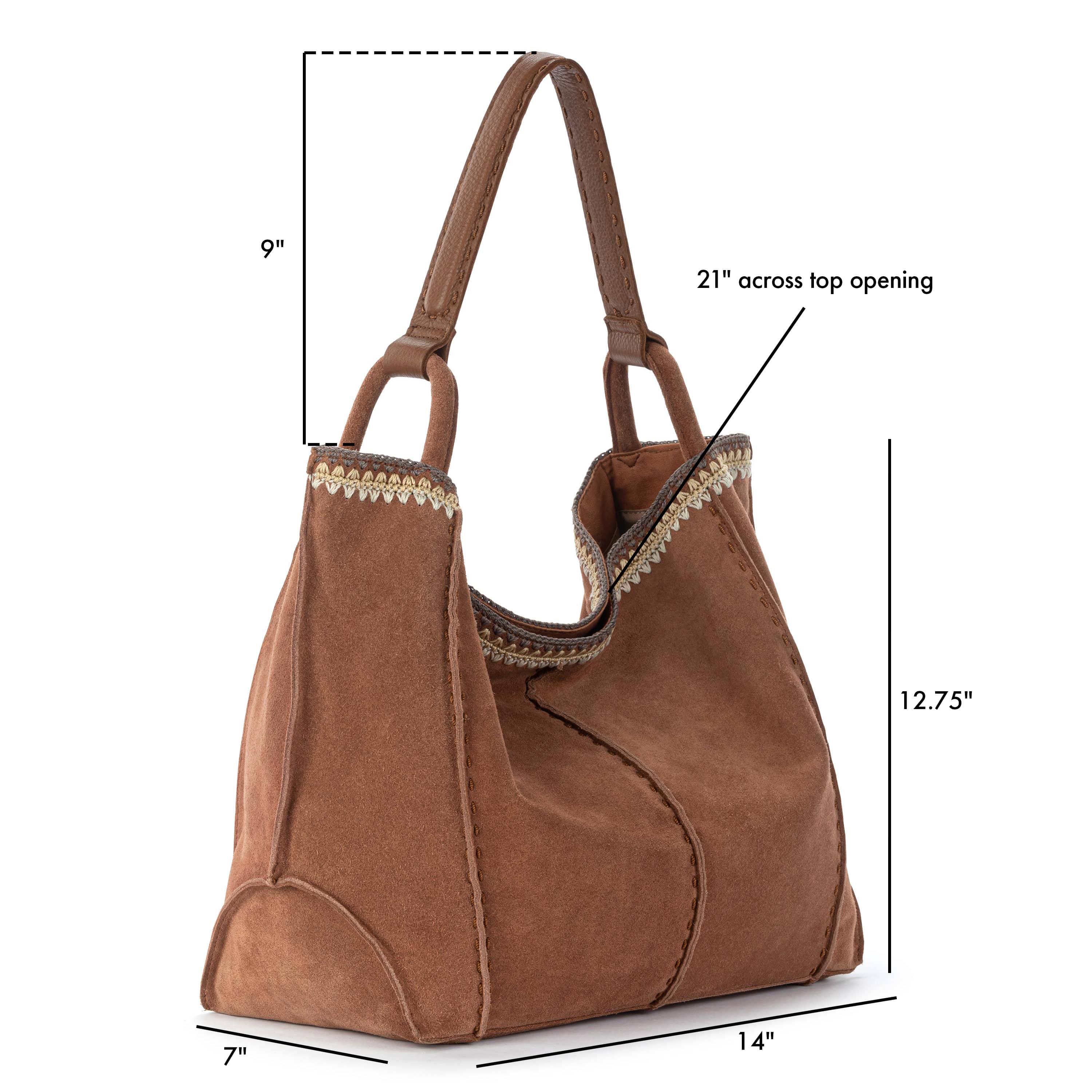 The Sak Los Feliz Large Tote - Leather - Tobacco Suede Blanket Stitch