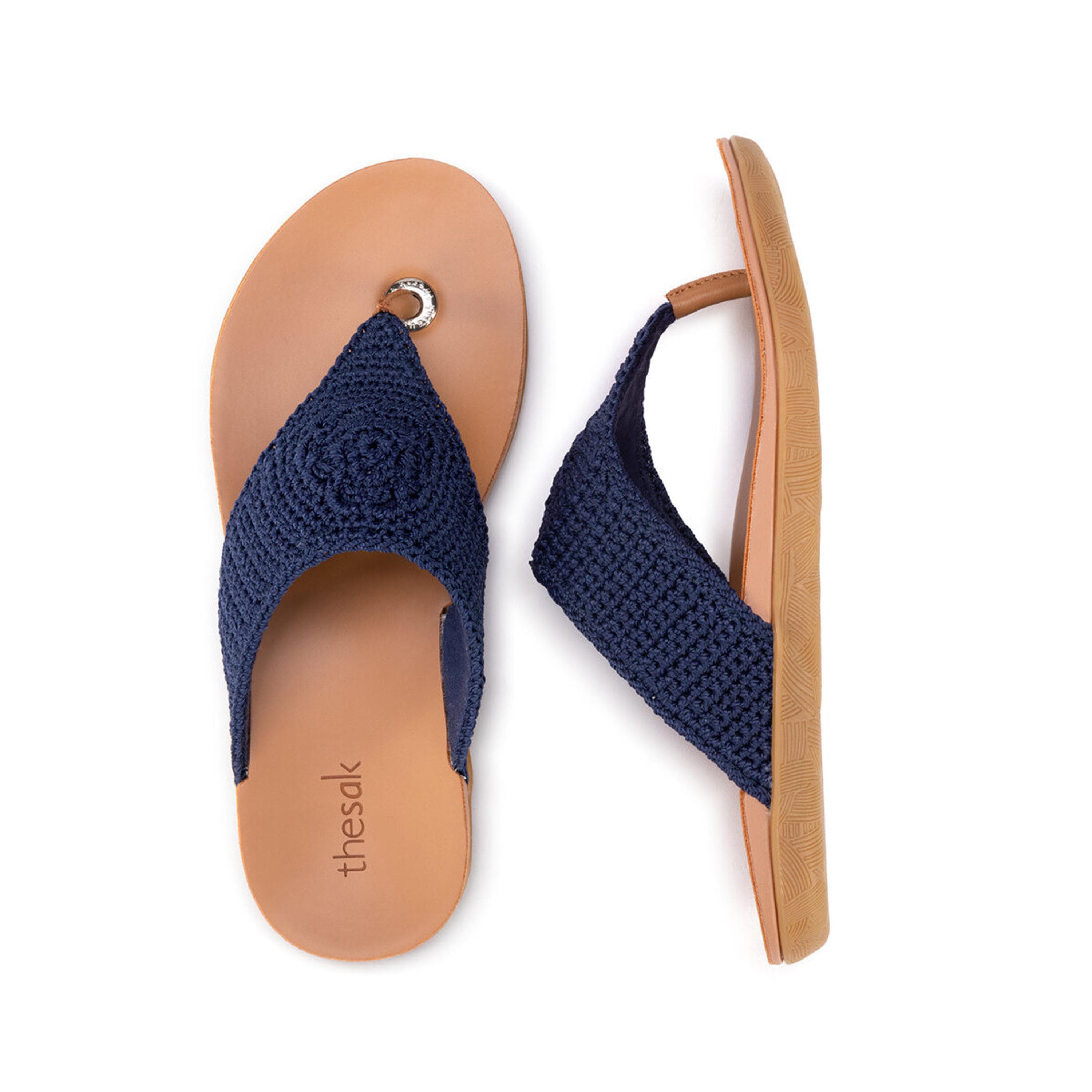 The Sak Shana Sandal - Hand Crochet - Denim