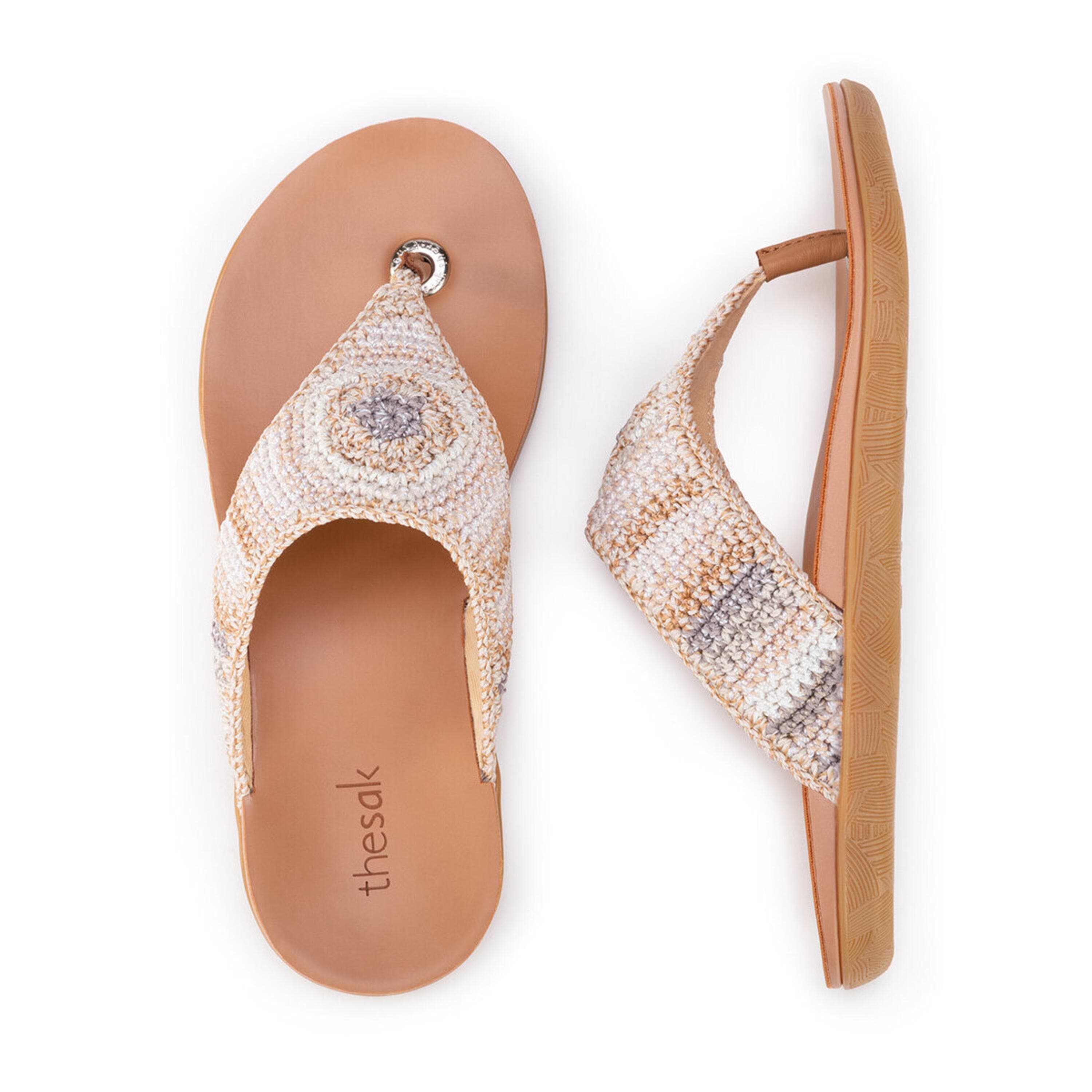 The Sak Shana Sandal - Hand Crochet - Sand Stripe