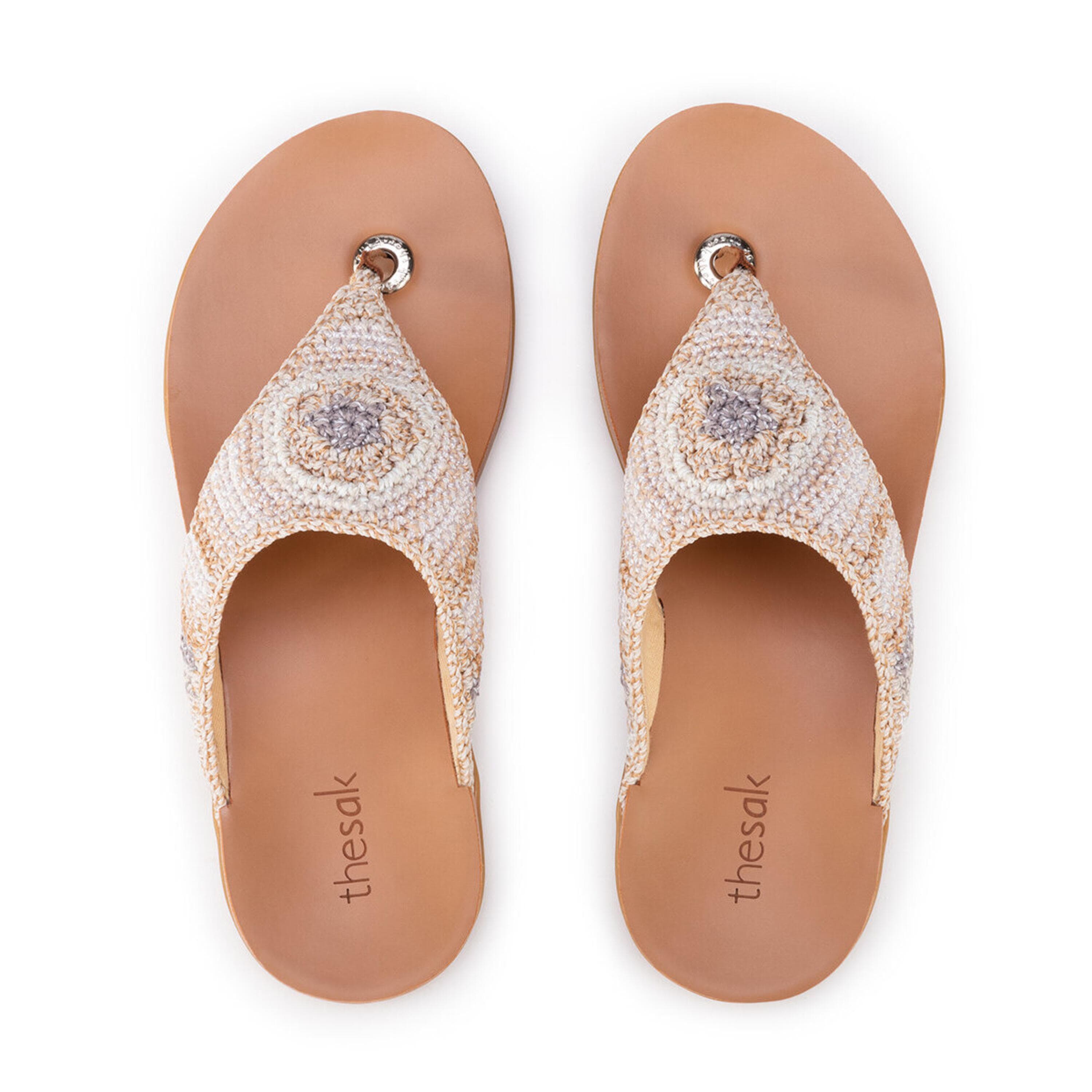 The Sak Shana Sandal - Hand Crochet - Sand Stripe