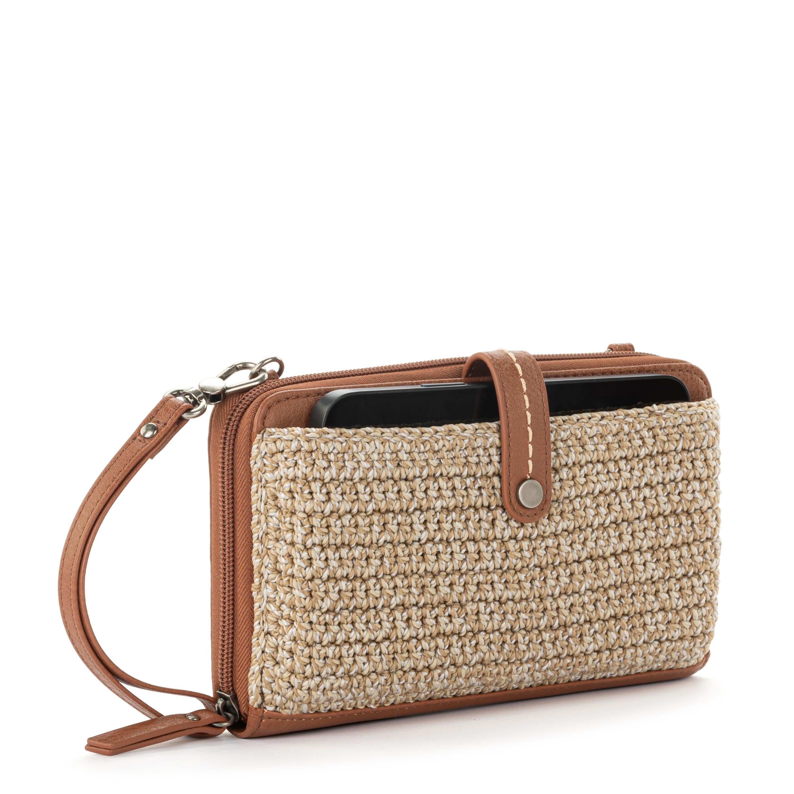 The Sak Iris Smartphone Wallet - Hand Crochet - Bamboo Static
