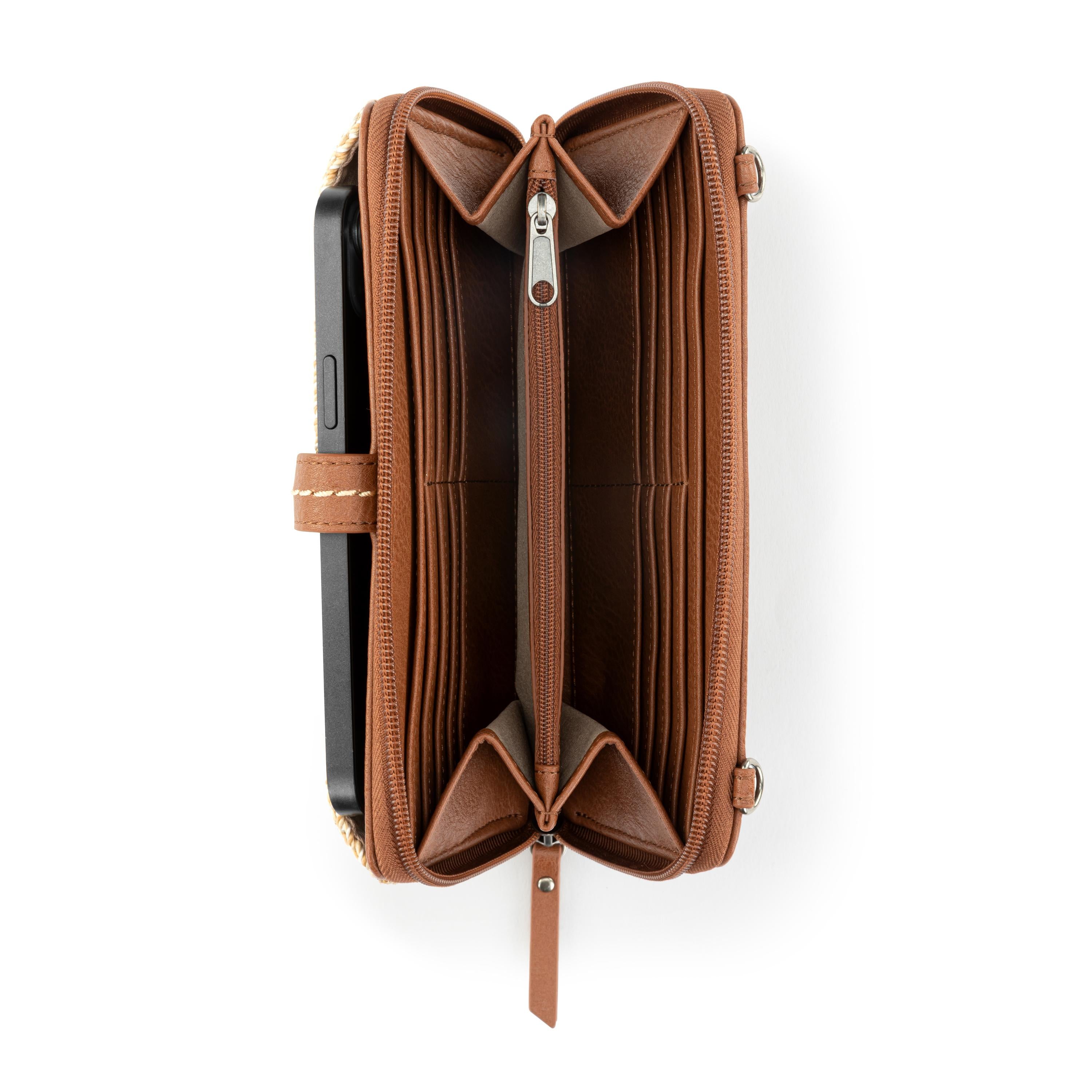 The Sak Iris Smartphone Wallet - Hand Crochet - Bamboo Static