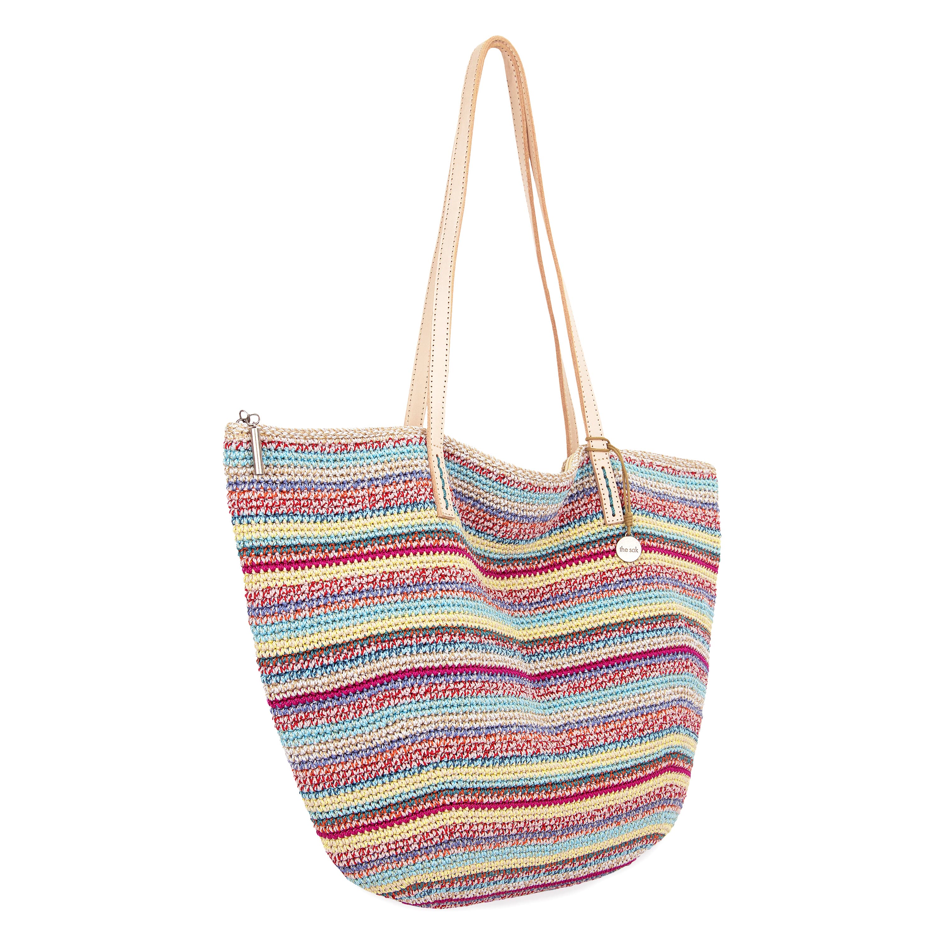 The Sak Faye Large Tote - Hand Crochet - Eden Stripe