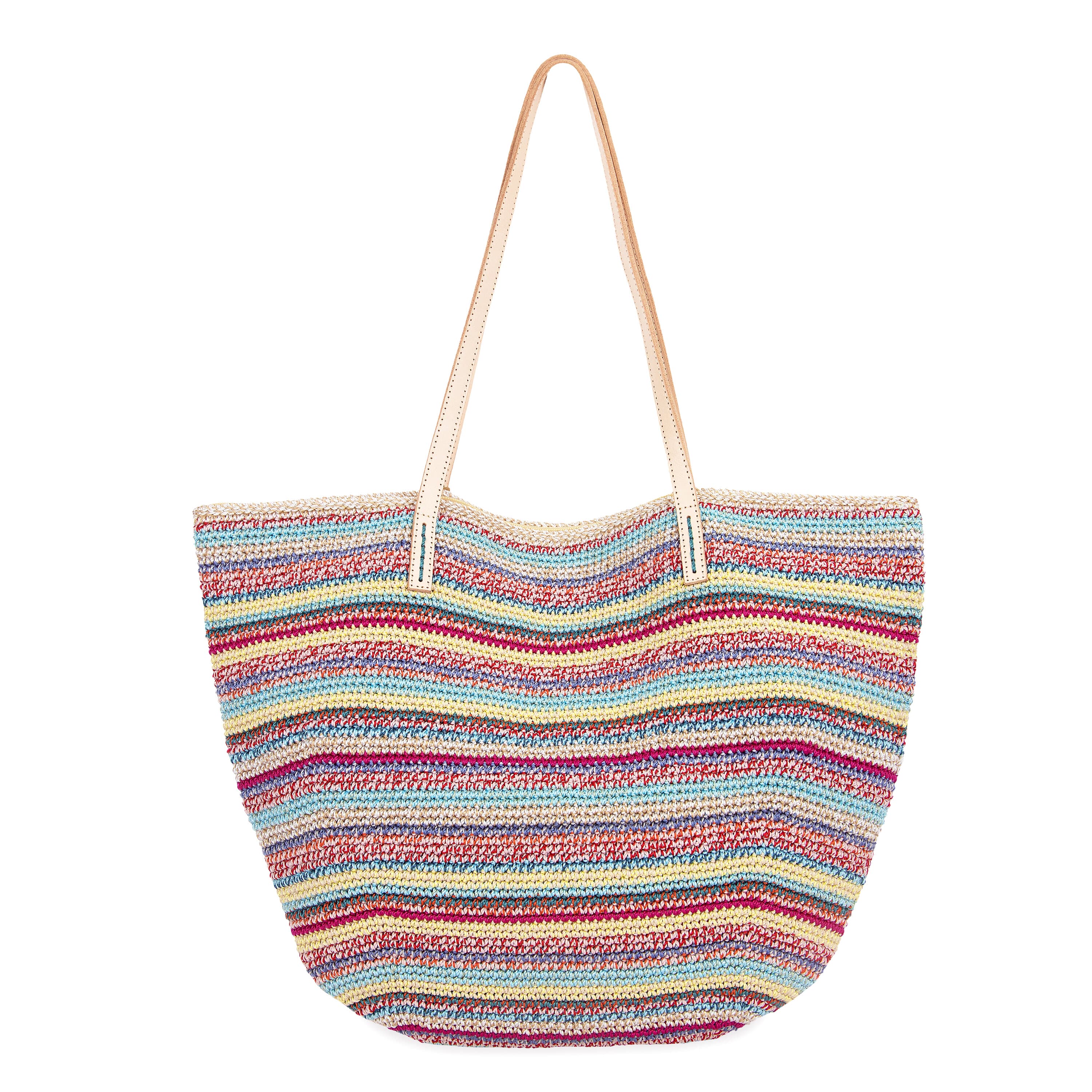 The Sak Faye Large Tote - Hand Crochet - Eden Stripe