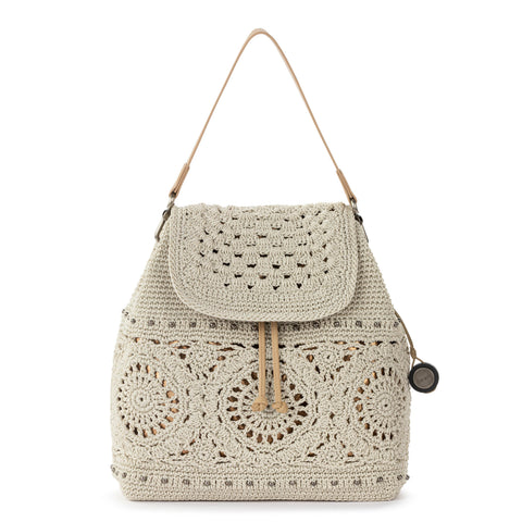 The Sak Sayulita Backpack - Hand Crochet - Natural Medallion