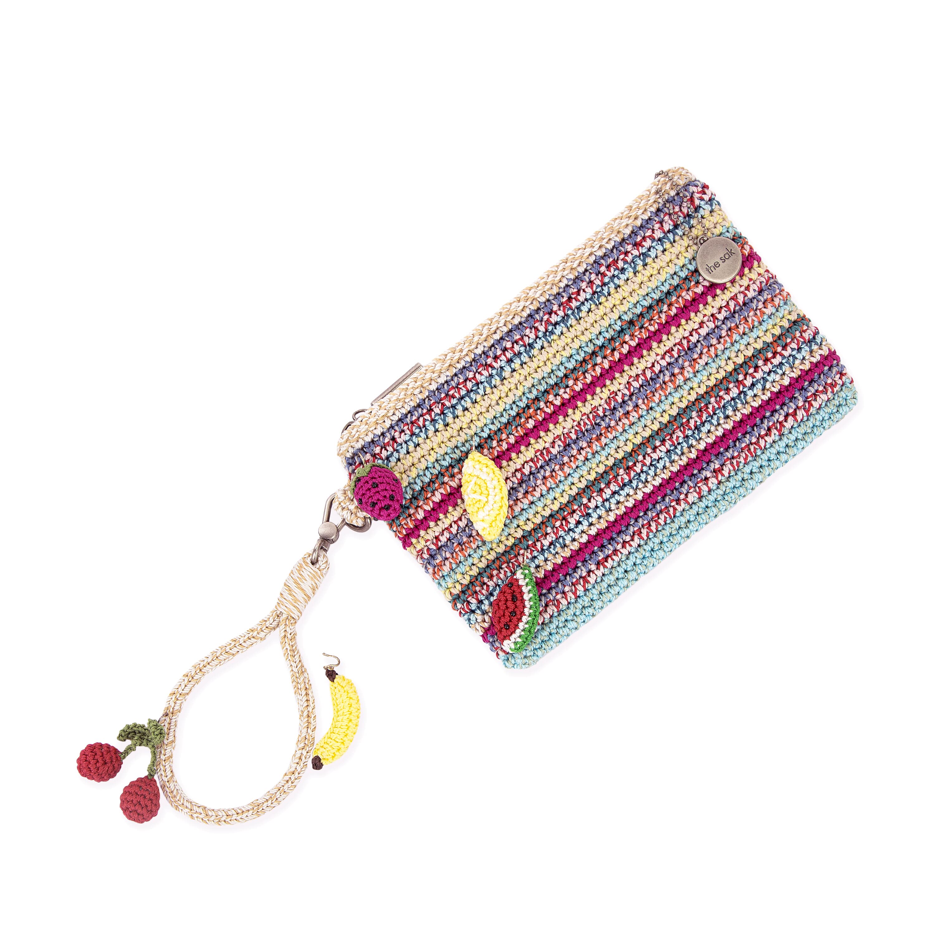 The Sak Vita Wristlet - Hand Crochet - Eden Stripe