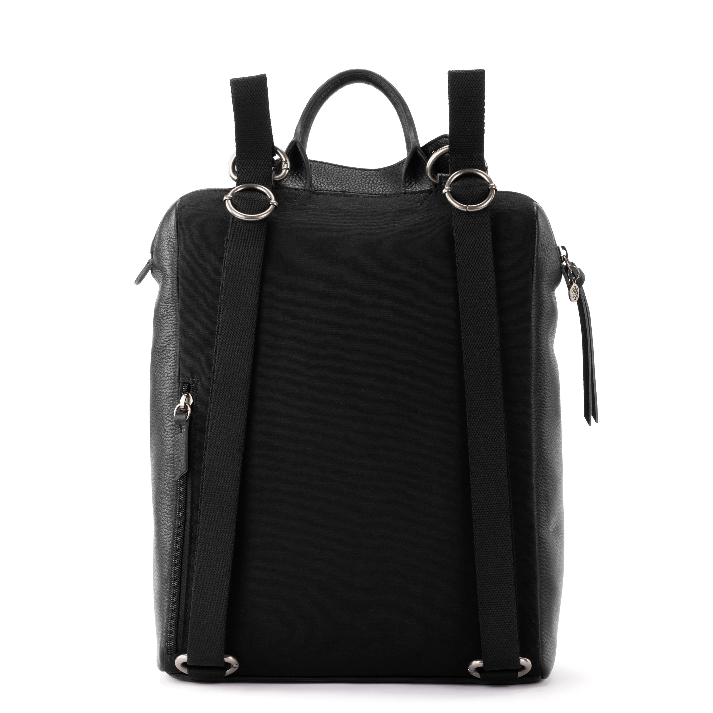The Sak Dark Black Leather Backpack The Sak Leather Loyola Convertible Backpack - QVC.com main image 4