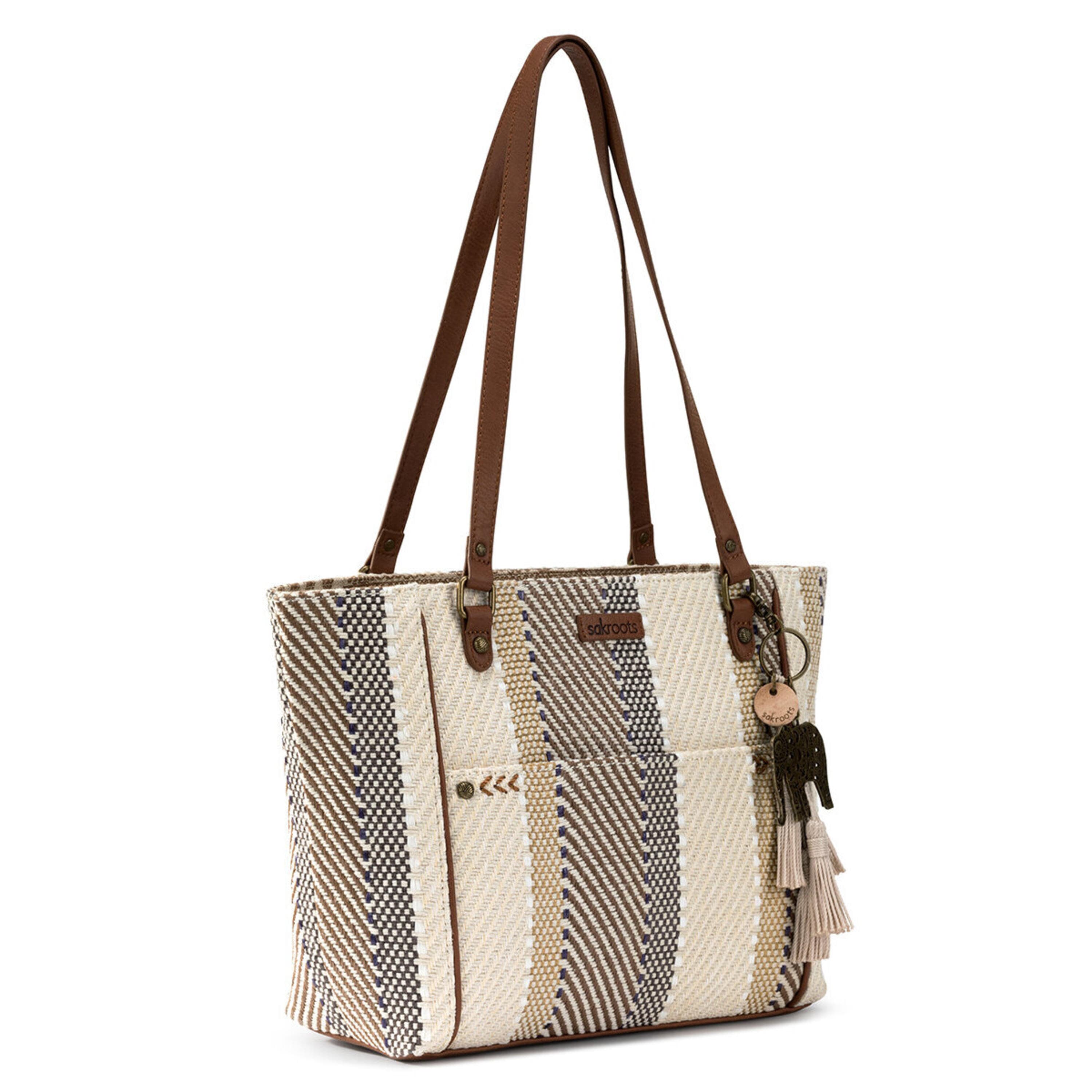 Sakroots Metro Tote - Straw - Tobacco Batik World Woven