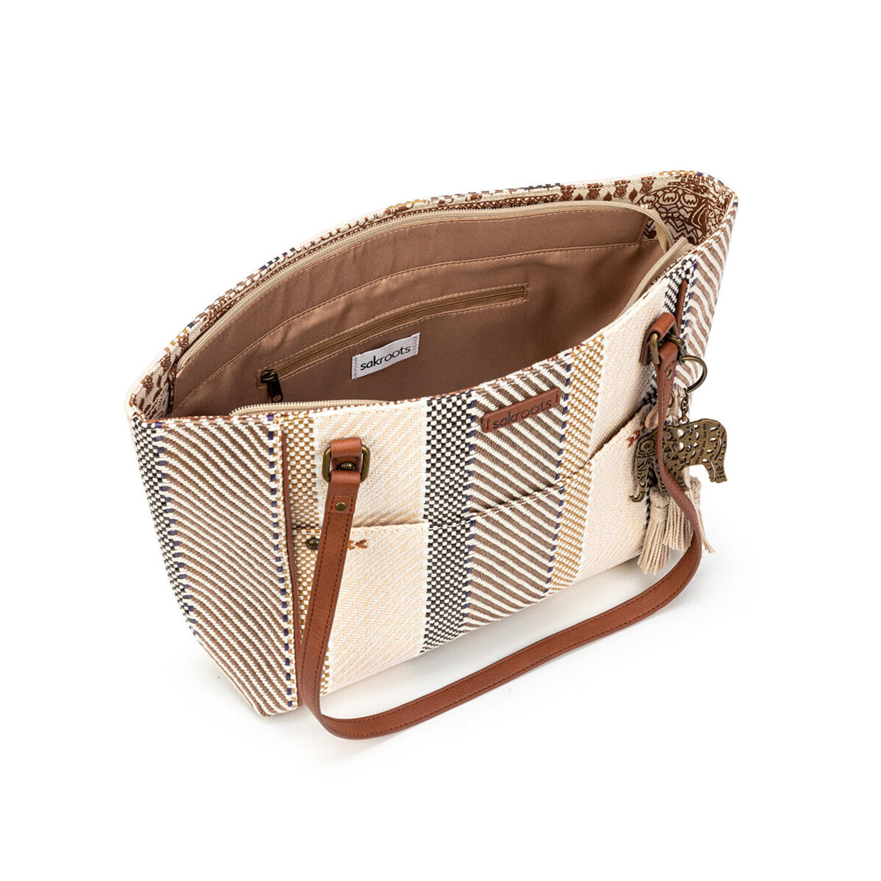 Sakroots Metro Tote - Straw - Tobacco Batik World Woven