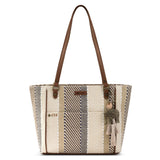 Sakroots Metro Tote - Straw - Tobacco Batik World Woven