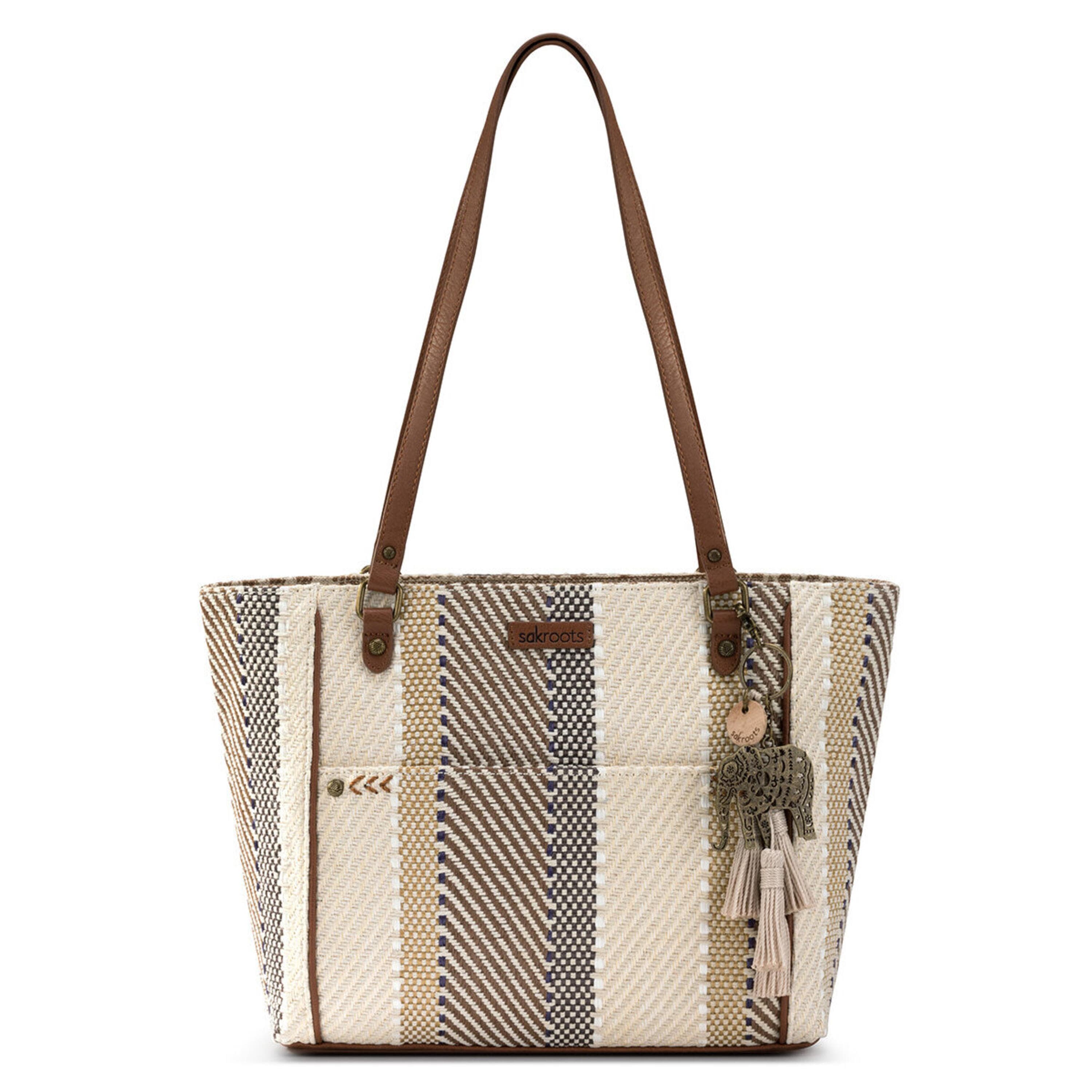 Sakroots Metro Tote - Straw - Tobacco Batik World Woven